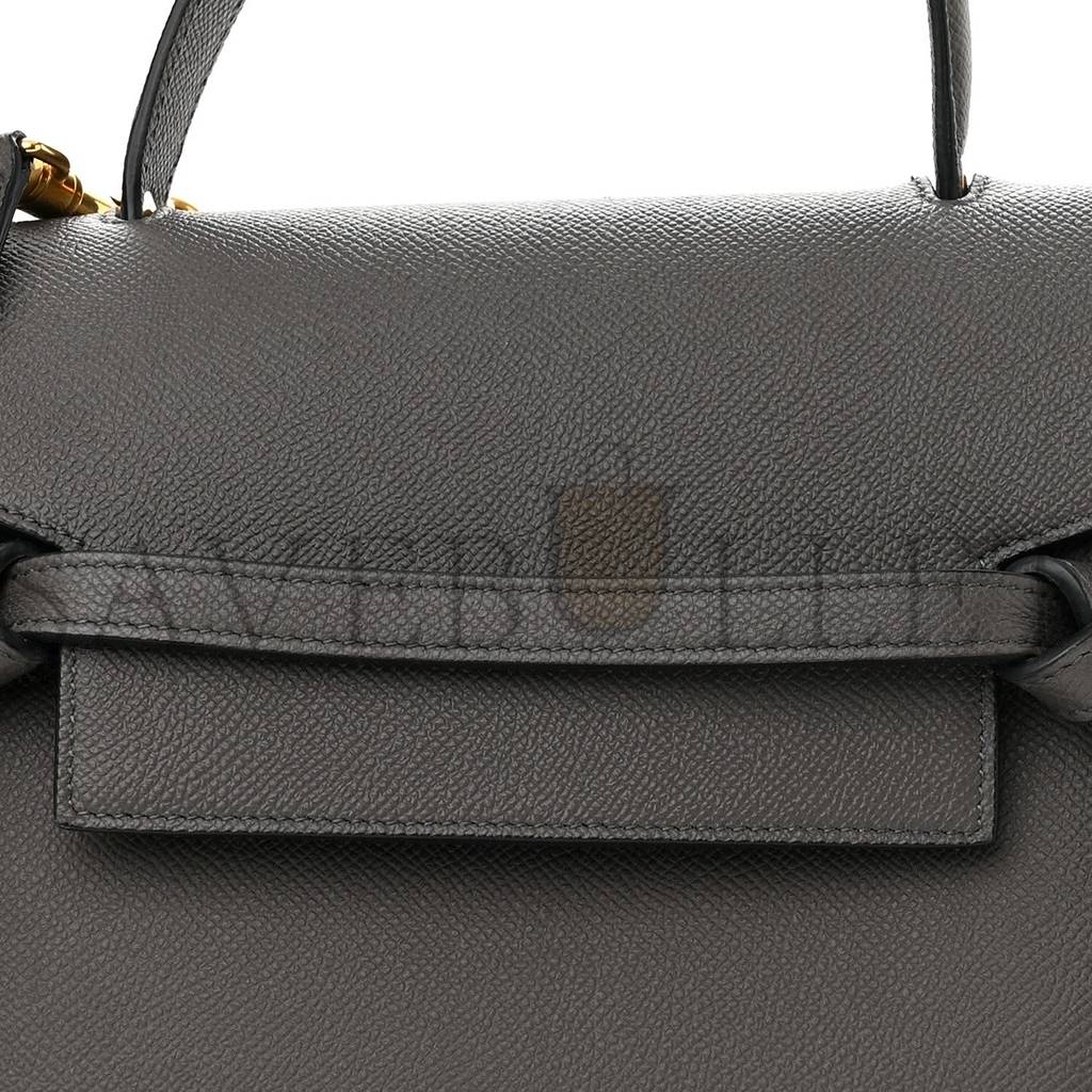 Ce**e baby grained calfskin micro belt bag grey (24*21*14cm)