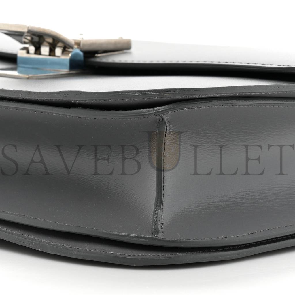 Ce**e box calfskin medium classic box flap bag zinc (23*18*6cm)