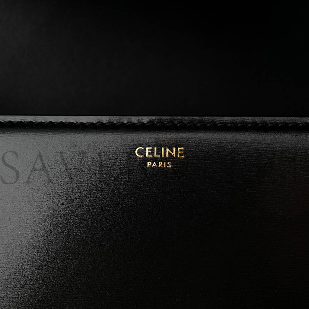 Ce**e shiny calfskin medium triomphe black (23*15*5cm)