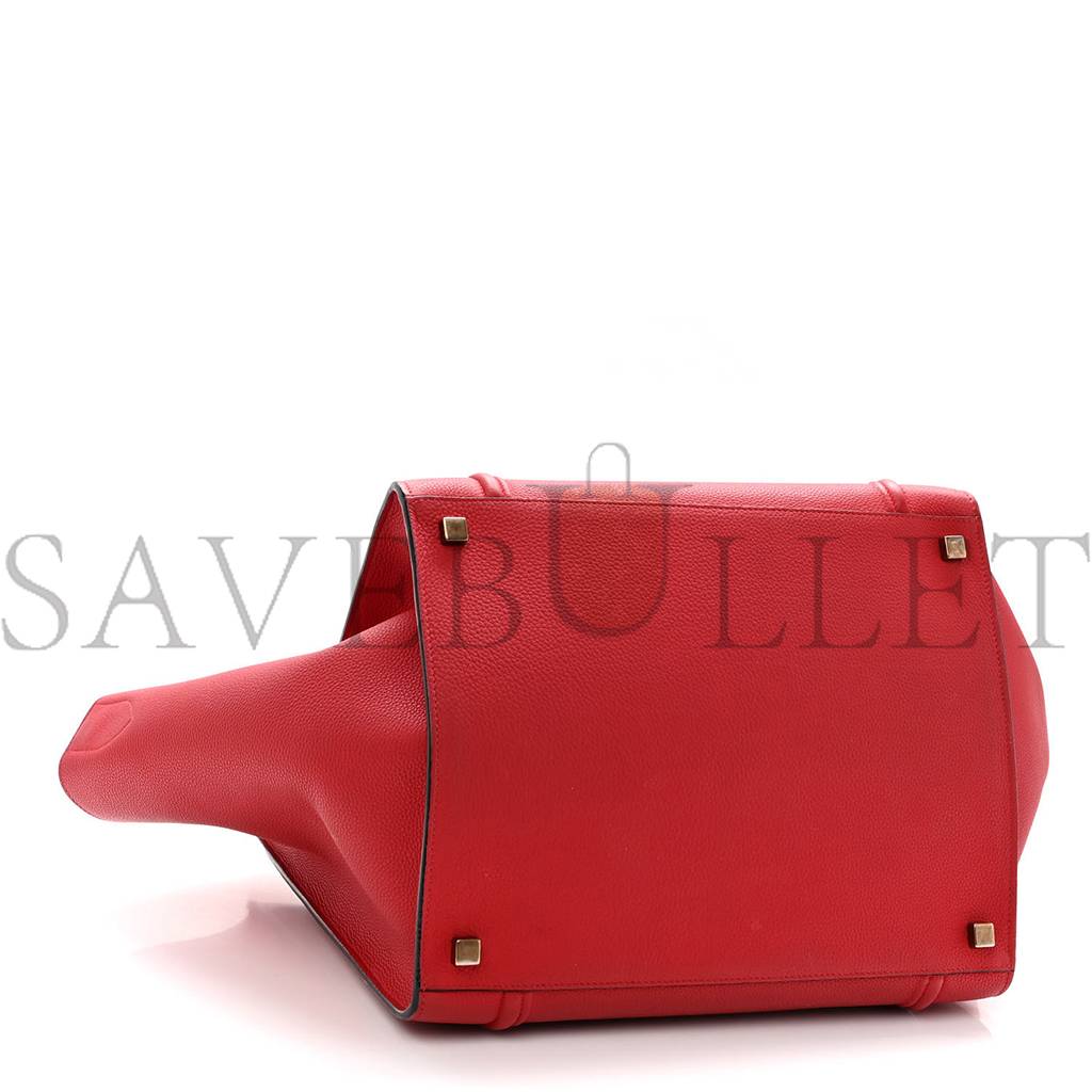 Ce**e baby grained calfskin medium phantom luggage carmin (30*28*26cm)