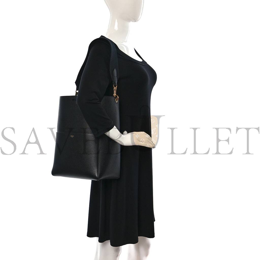 Ce**e soft grained calfskin sangle bucket bag black (32*22*17cm)