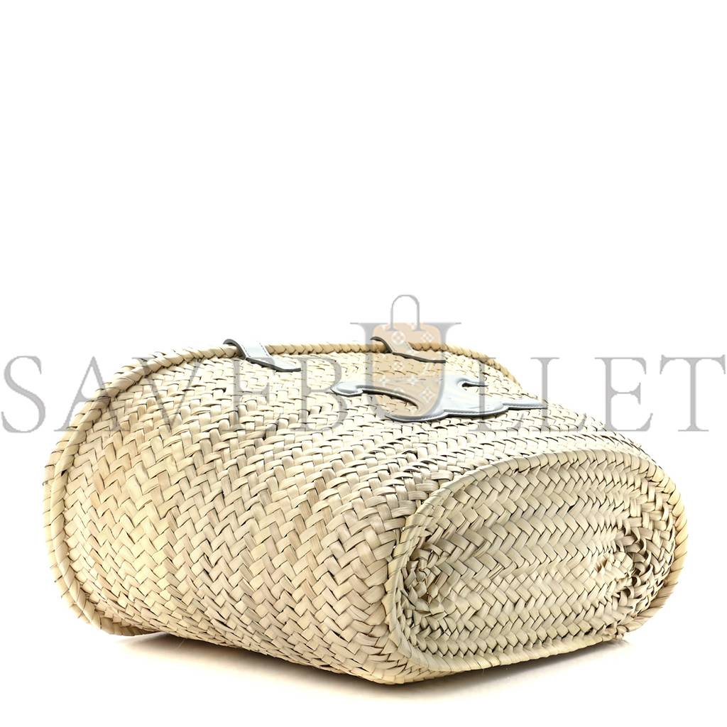 Ce**e raffia calfskin triomphe medium panier soft blue (25*25*13cm)