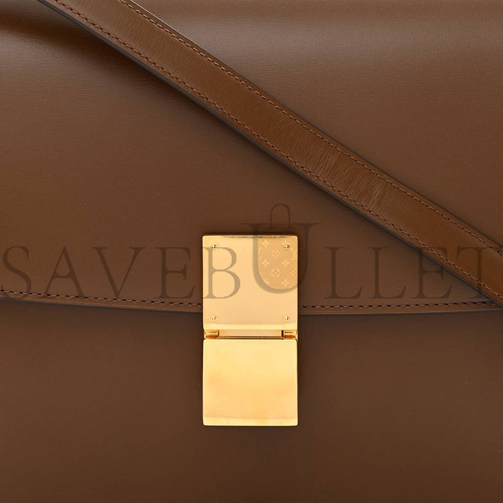Ce**e box calfskin medium classic box flap bag camel (23*20*6cm)