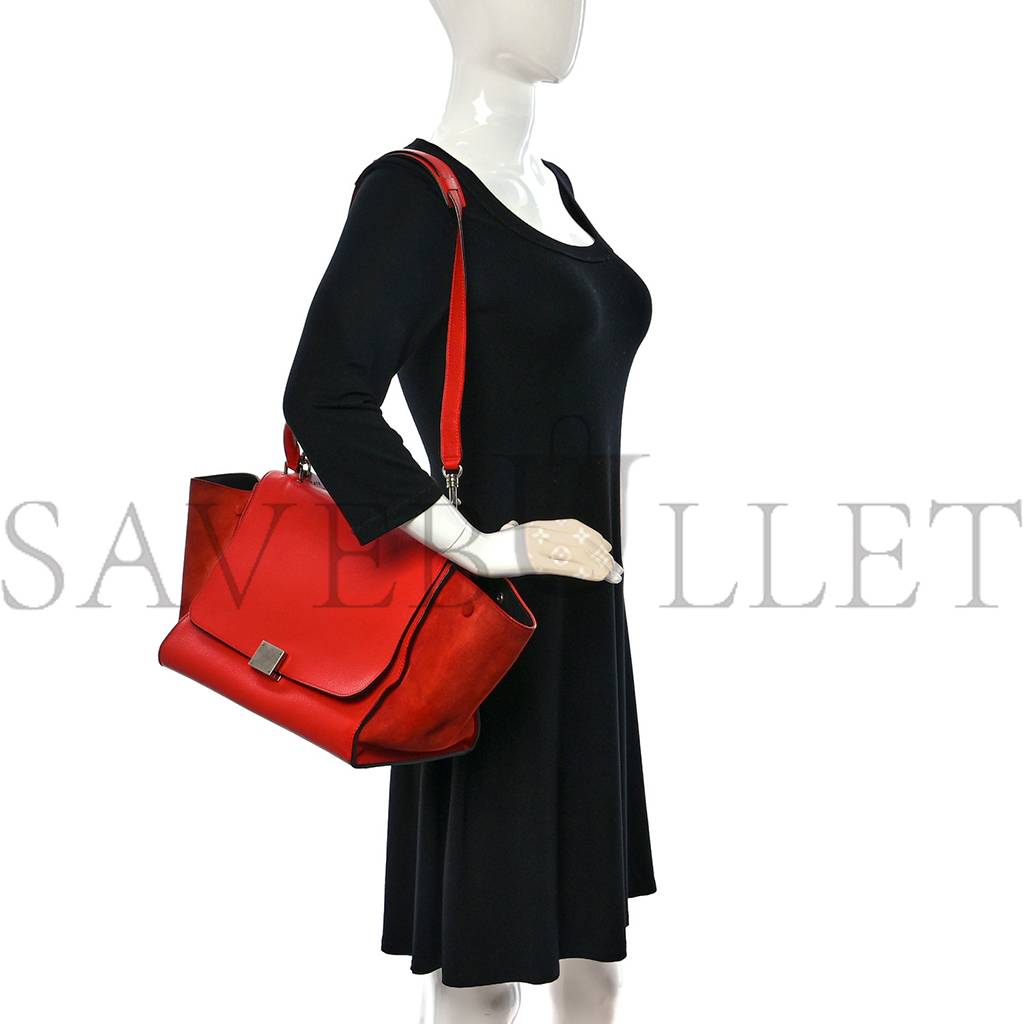 Ce**e drummed calfskin medium trapeze orange (30*24*18cm)