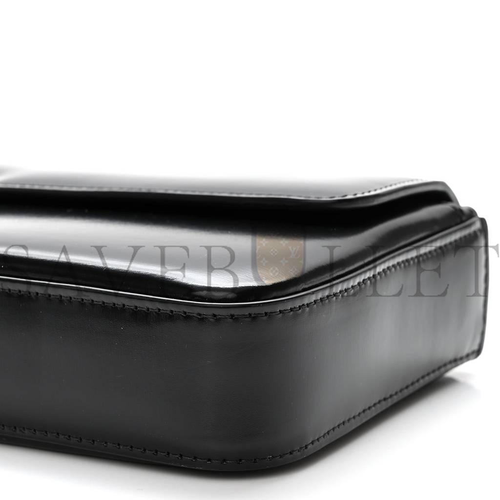 Ce**e shiny calfskin triomphe chain bag black (30*13*4cm)