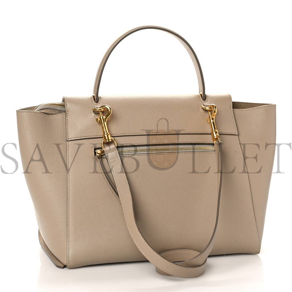 Ce**e grained calfskin mini belt bag light taupe (27*23*17cm)