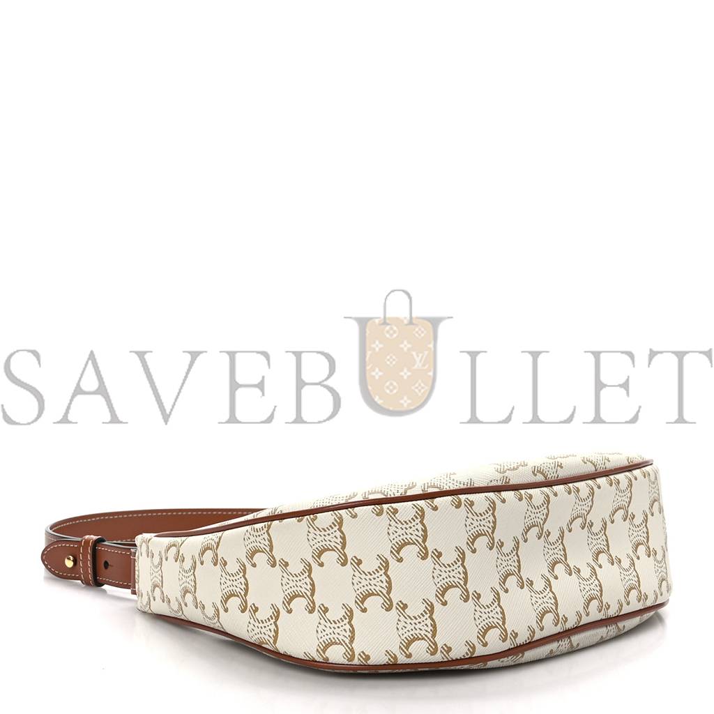 Ce**e canvas calfskin ava triomphe shoulder bag white (24*13*7cm)