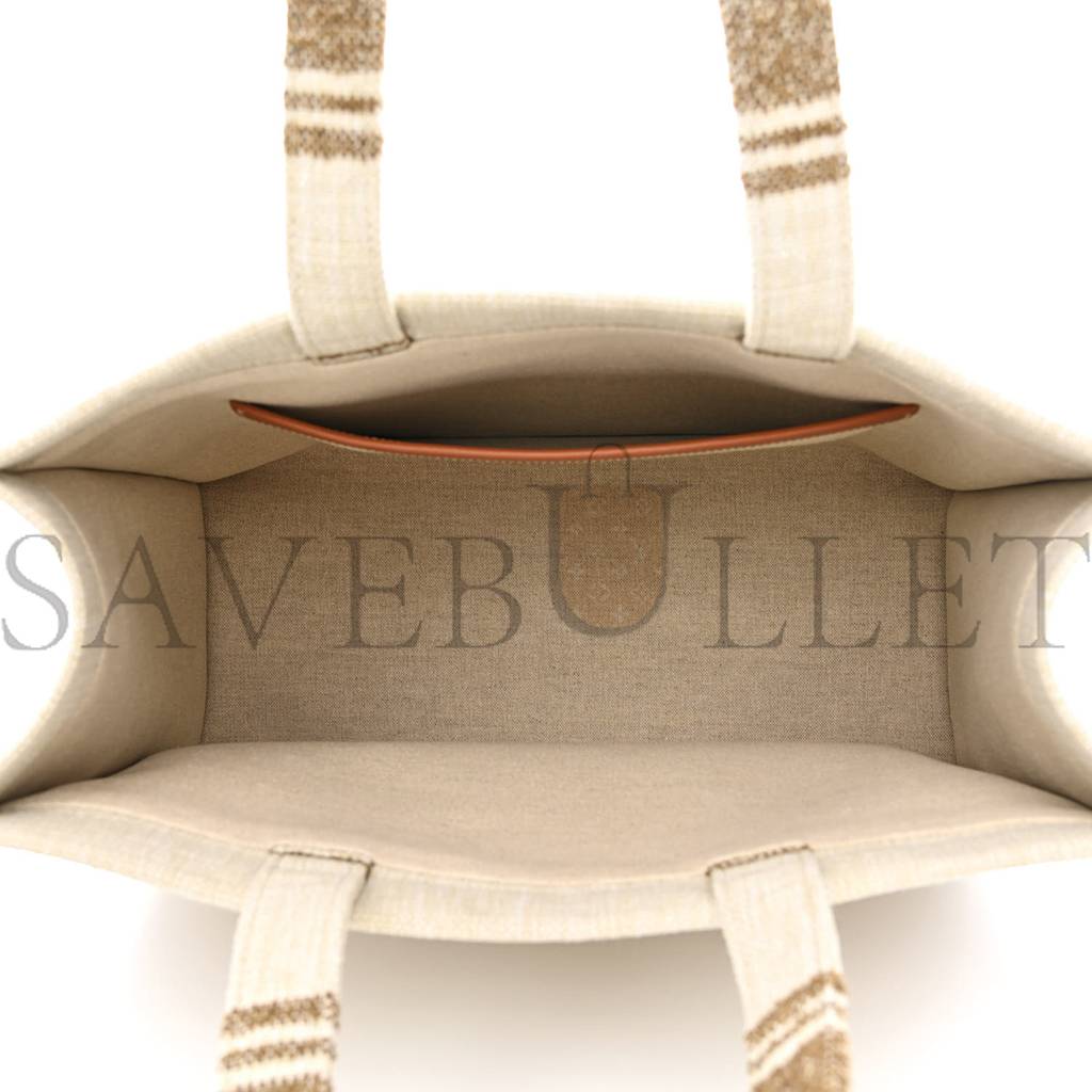 Ce**e canvas calfskin jacquard cabas tobacco tan (41*29*17cm)