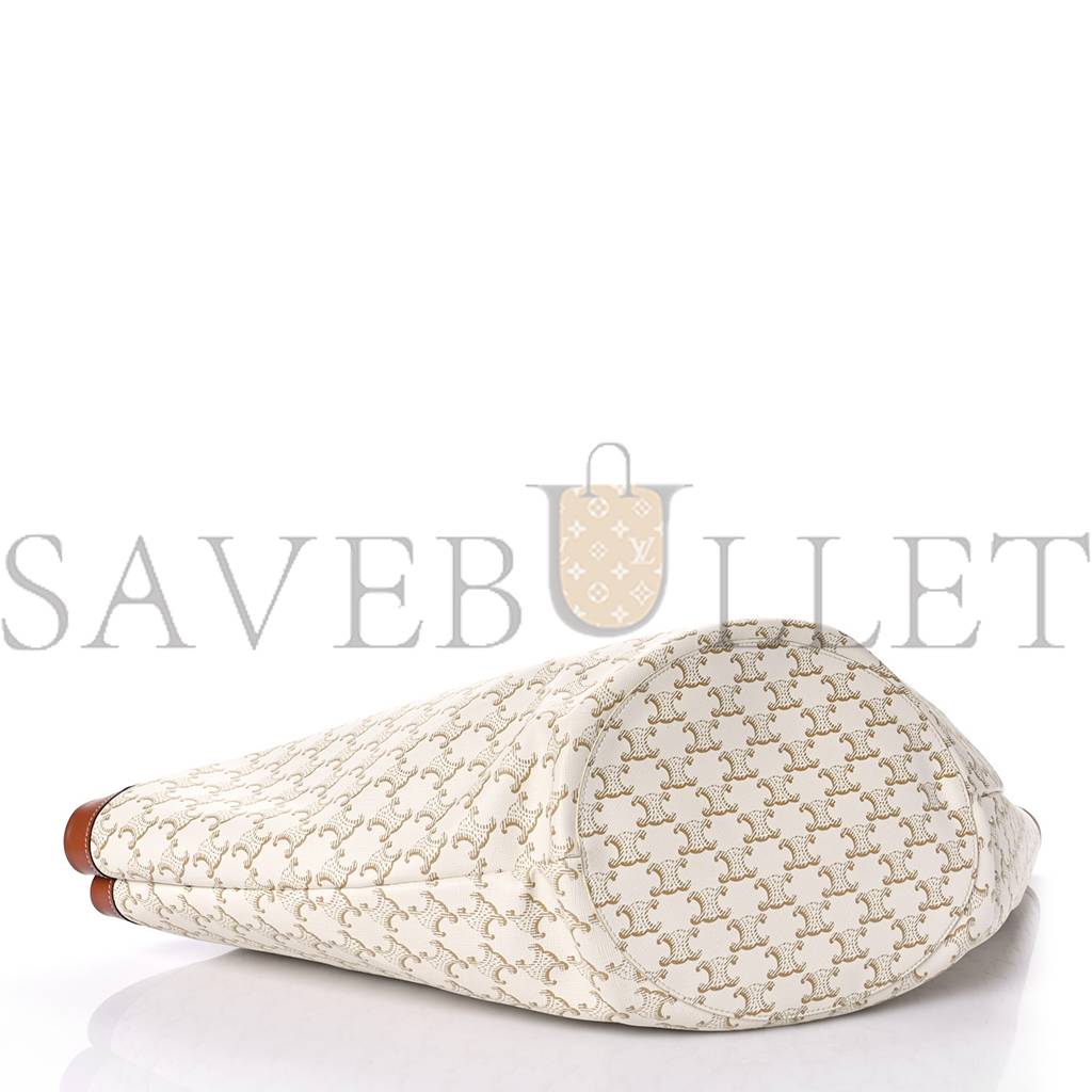 Ce**e calfskin canvas triomphe large couffin white (31*23*20cm)