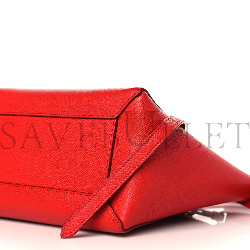 Ce**e baby grained calfskin micro belt bag coquelicot (24*19*14cm)