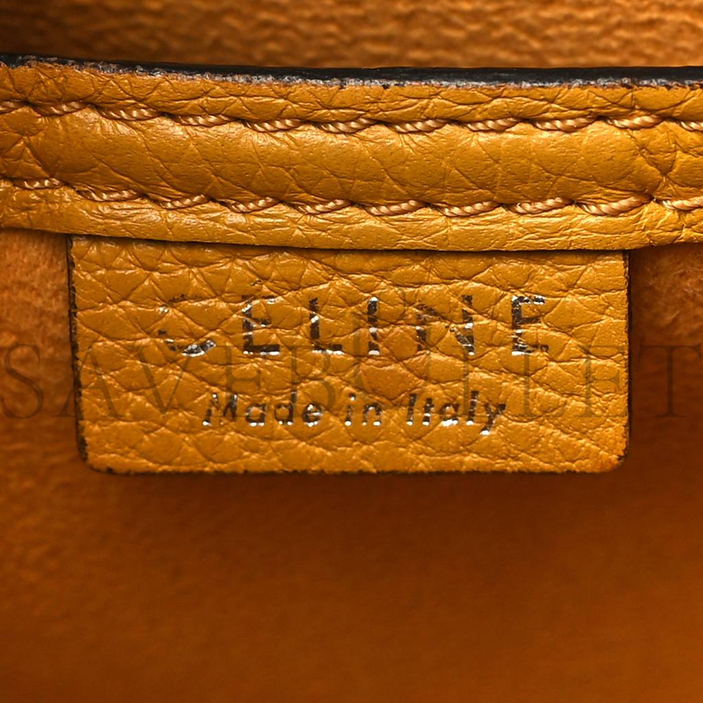 Ce**e drummed calfskin nano luggage ocre (20*20*10cm)