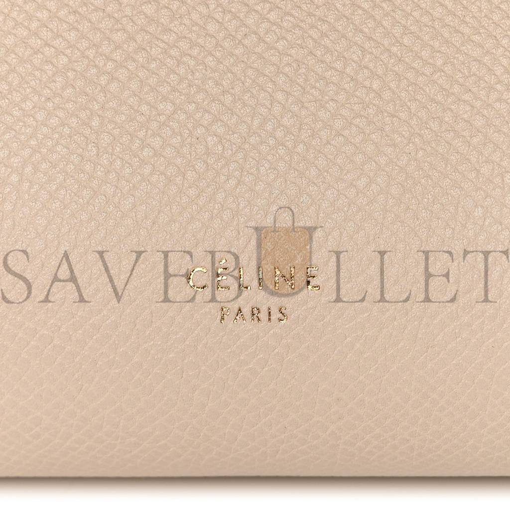 Ce**e grained calfskin micro belt bag light taupe (24*22*13cm)