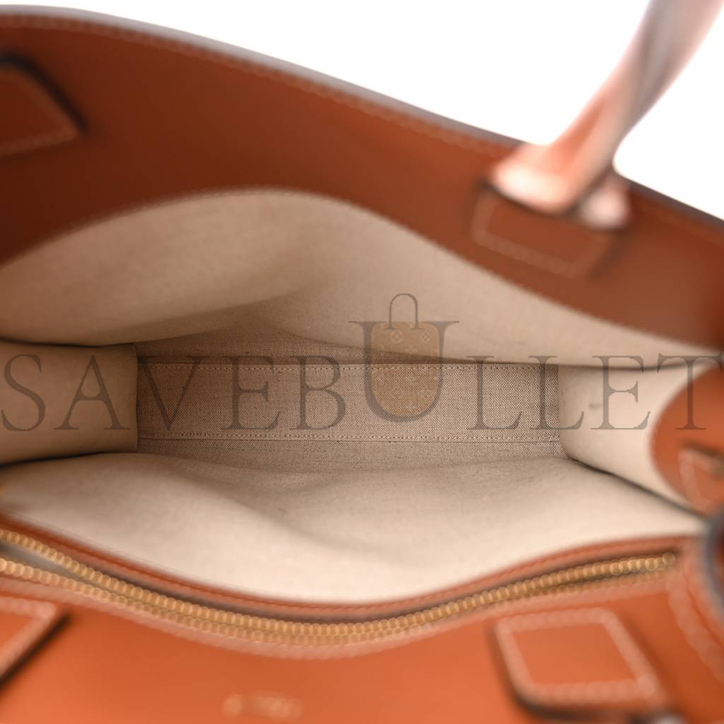 Ce**e calfskin tweed small vertical cabas dark brown (31*28*8cm)