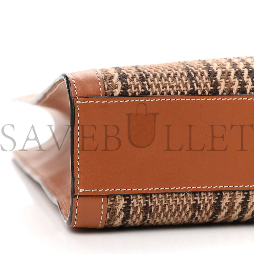 Ce**e calfskin tweed small vertical cabas dark brown (31*28*8cm)