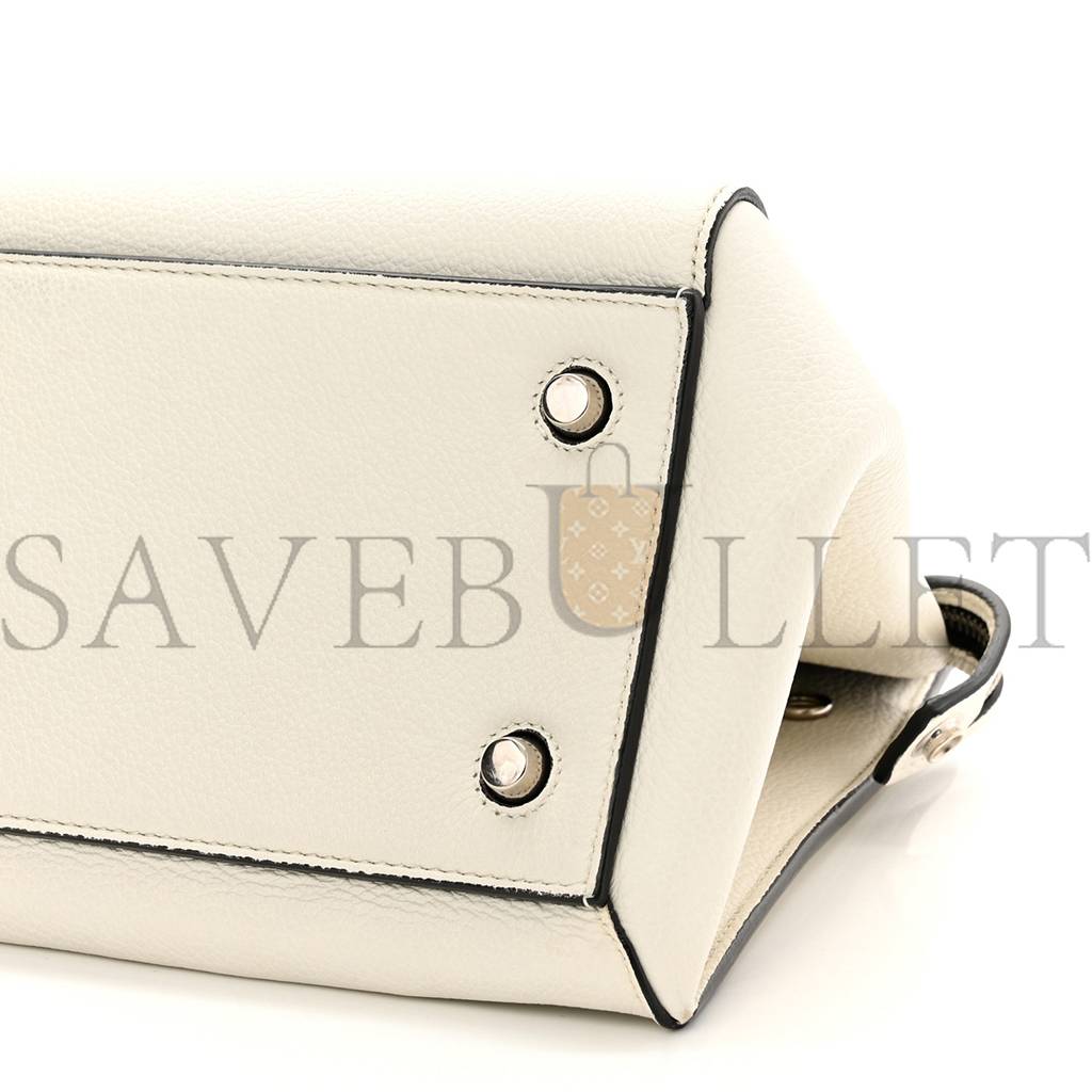 Ce**e grained calfskin medium edge shoulder bag white (34*25*17cm)