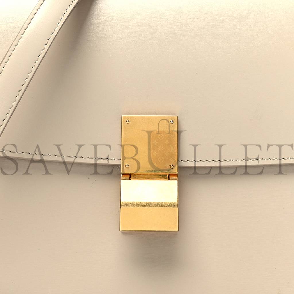 Ce**e box calfskin medium classic box flap bag powder (23*18*6cm)