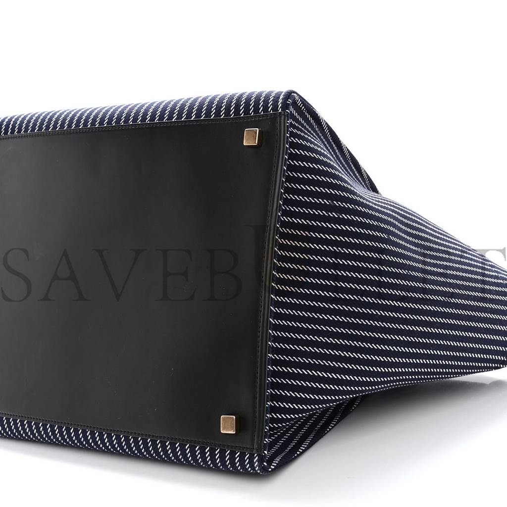 Ce**e cotton canvas striped medium phantom luggage blue white (30*28*25cm)