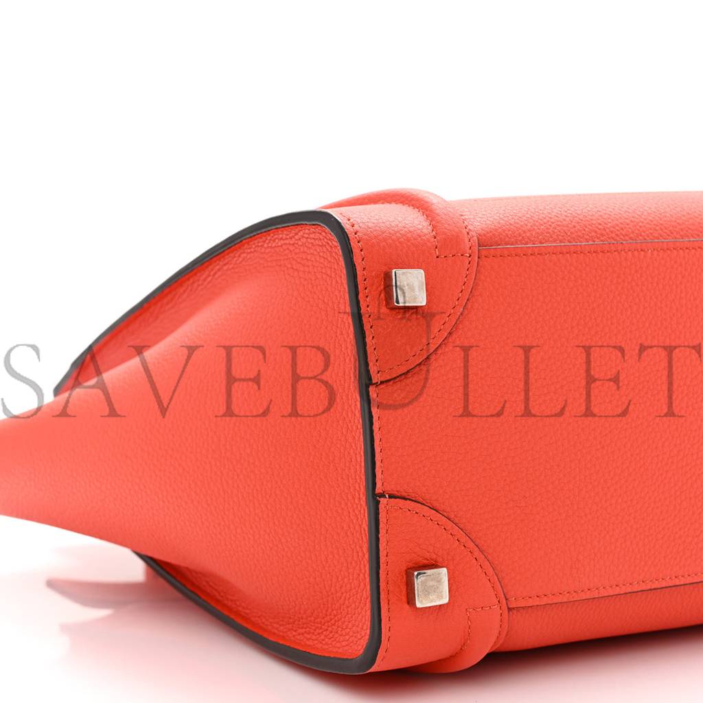 Ce**e drummed calfskin micro luggage vermillion (27*26*13cm)