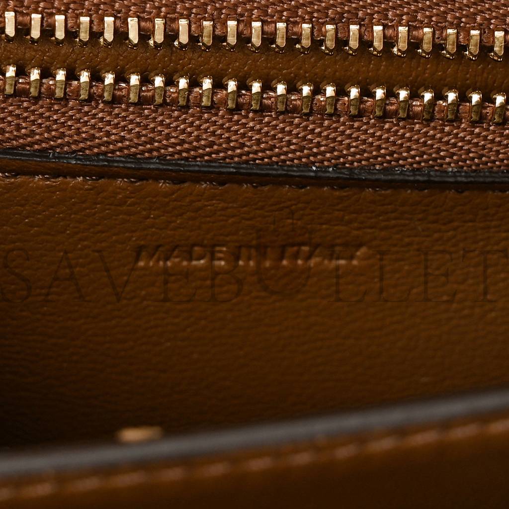 Ce**e smooth calfskin small classic box flap bag camel (17*14*6cm)