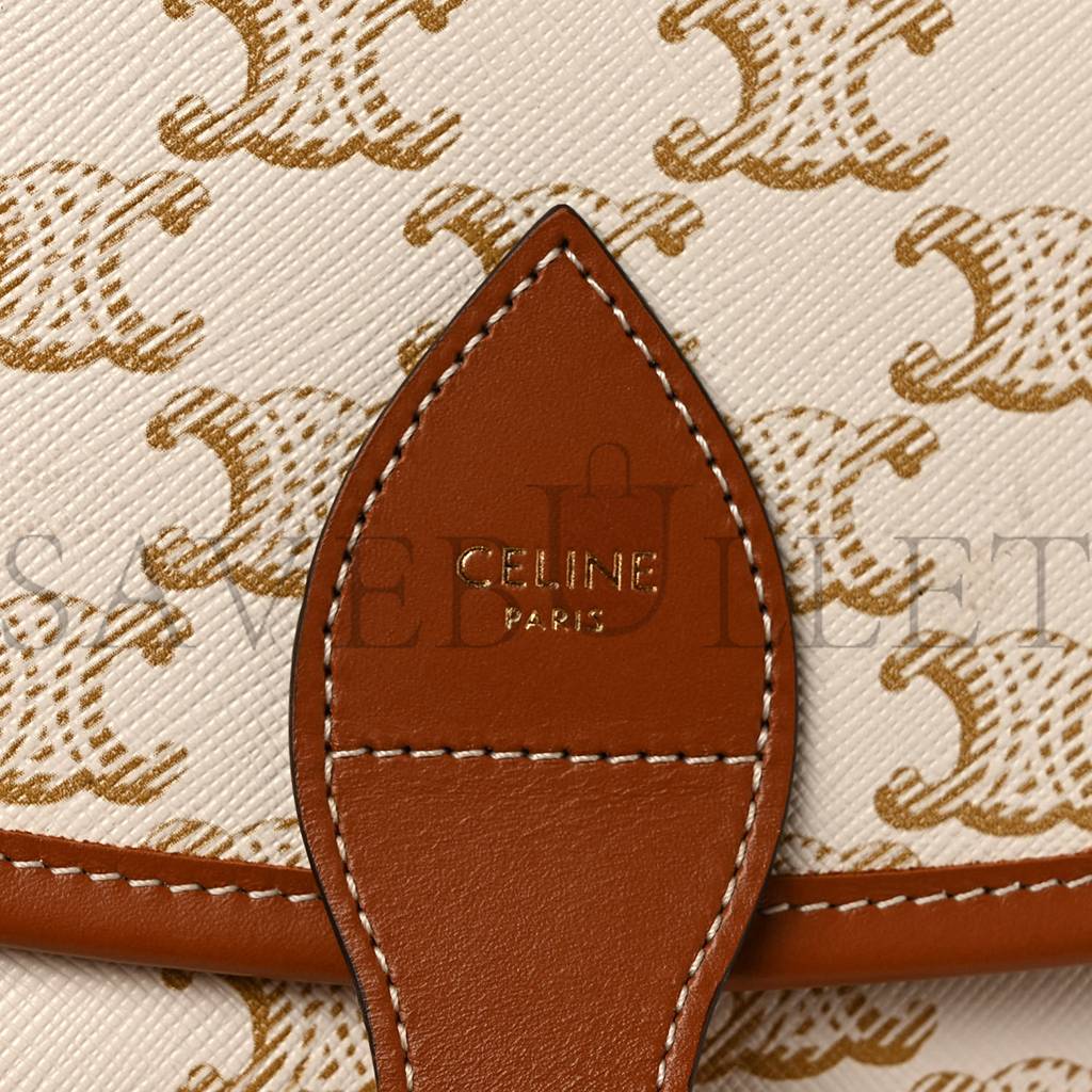 Ce**e triomphe canvas large strap folco bag white (23*18*7cm)