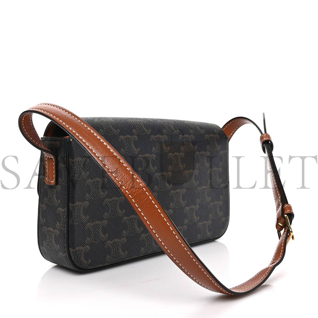 Ce**e canvas calfskin triomphe shoulder bag tan (20*11*4cm)