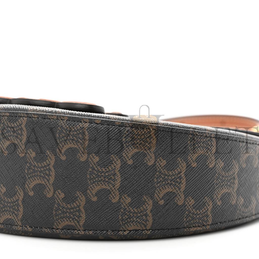 Ce**e calfskin triomphe canvas besace tan (22*14*6cm)