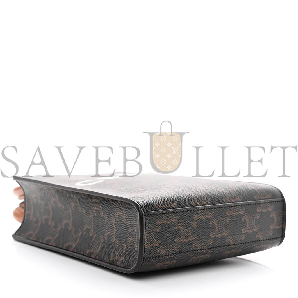 Ce**e triomphe canvas calfskin mini vertical cabas tan (20*17*6cm)