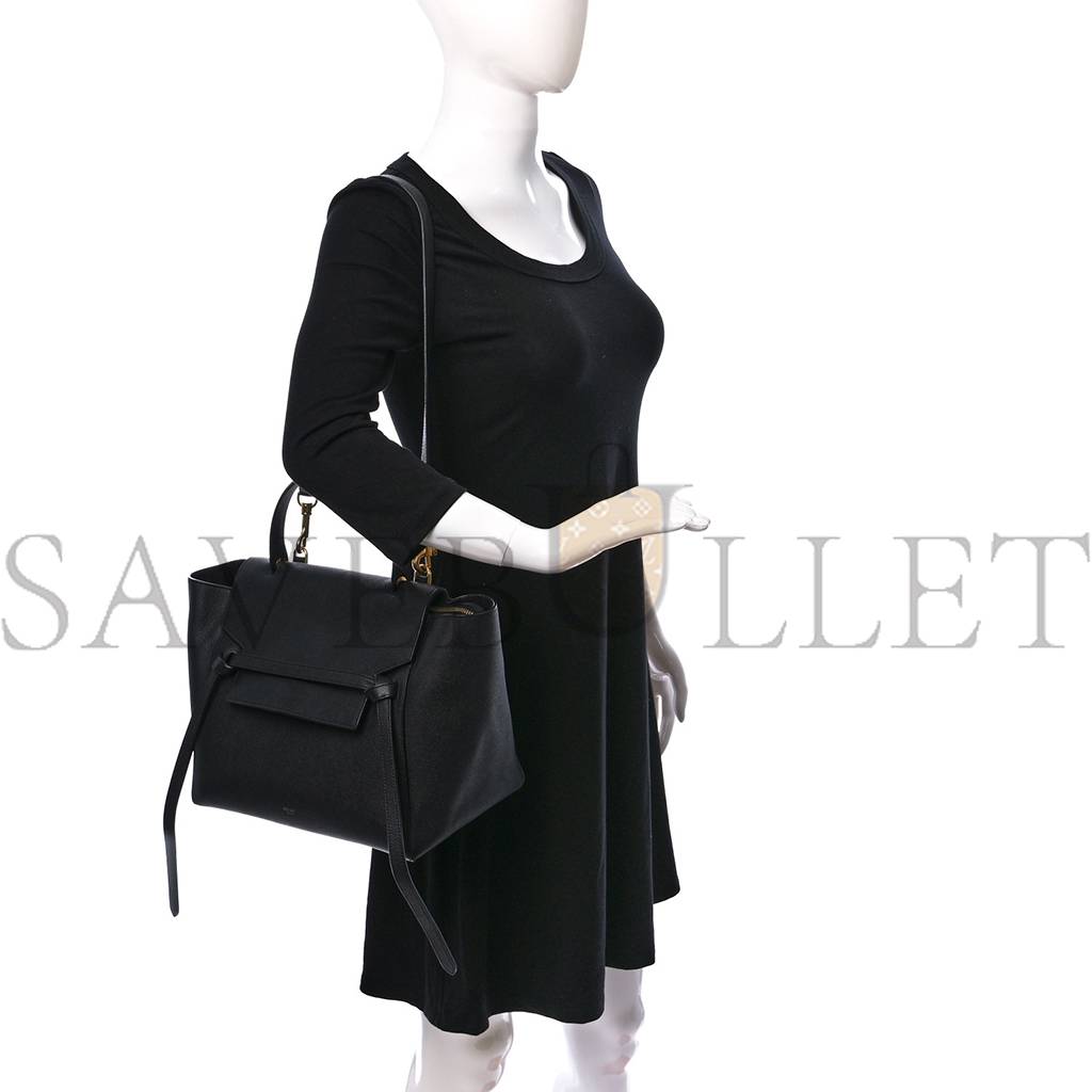 Ce**e grained calfskin mini belt bag black (28*24*15cm)
