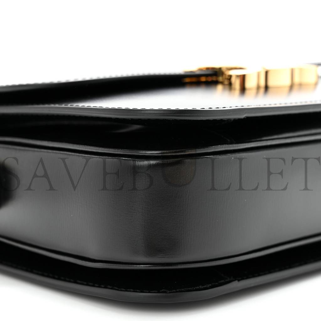 Ce**e shiny calfskin medium triomphe black (22*16*8cm)