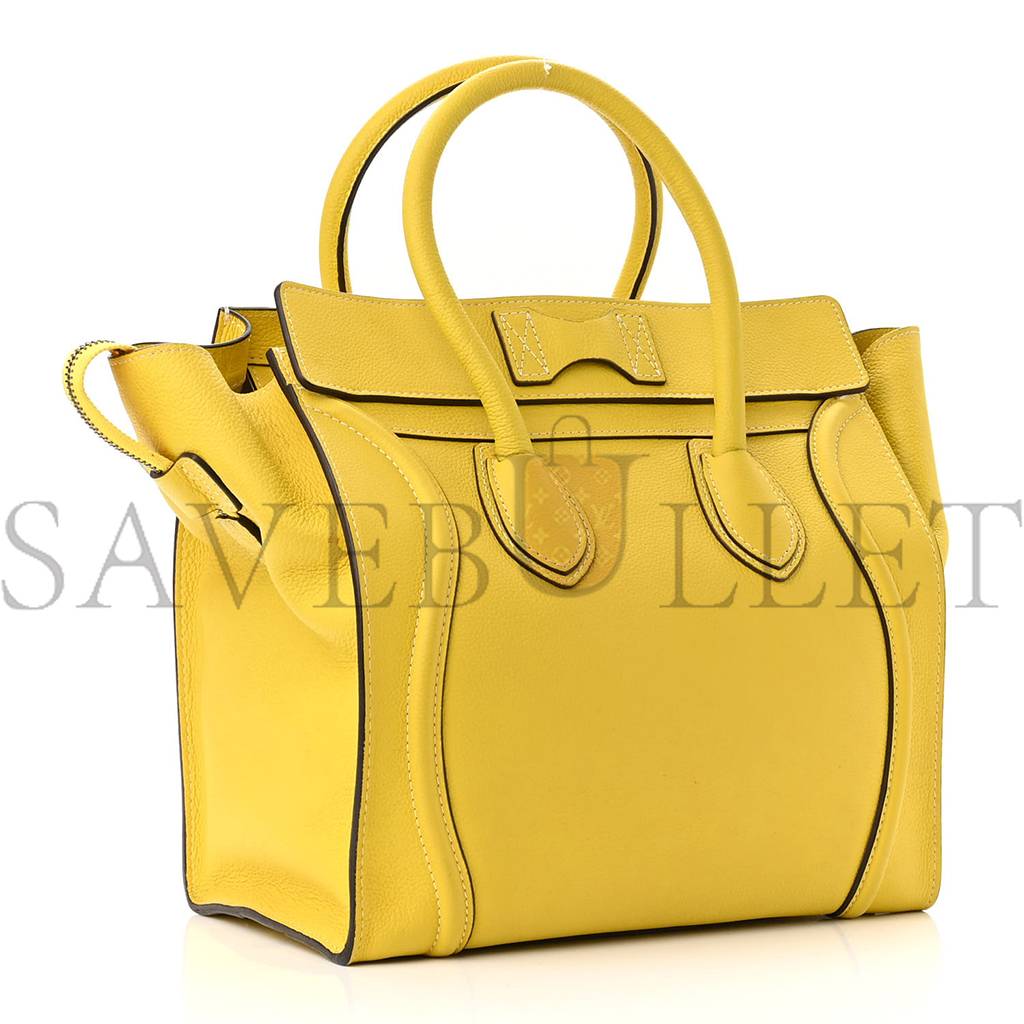 Ce**e drummed calfskin mini luggage citron (30*29*17cm)