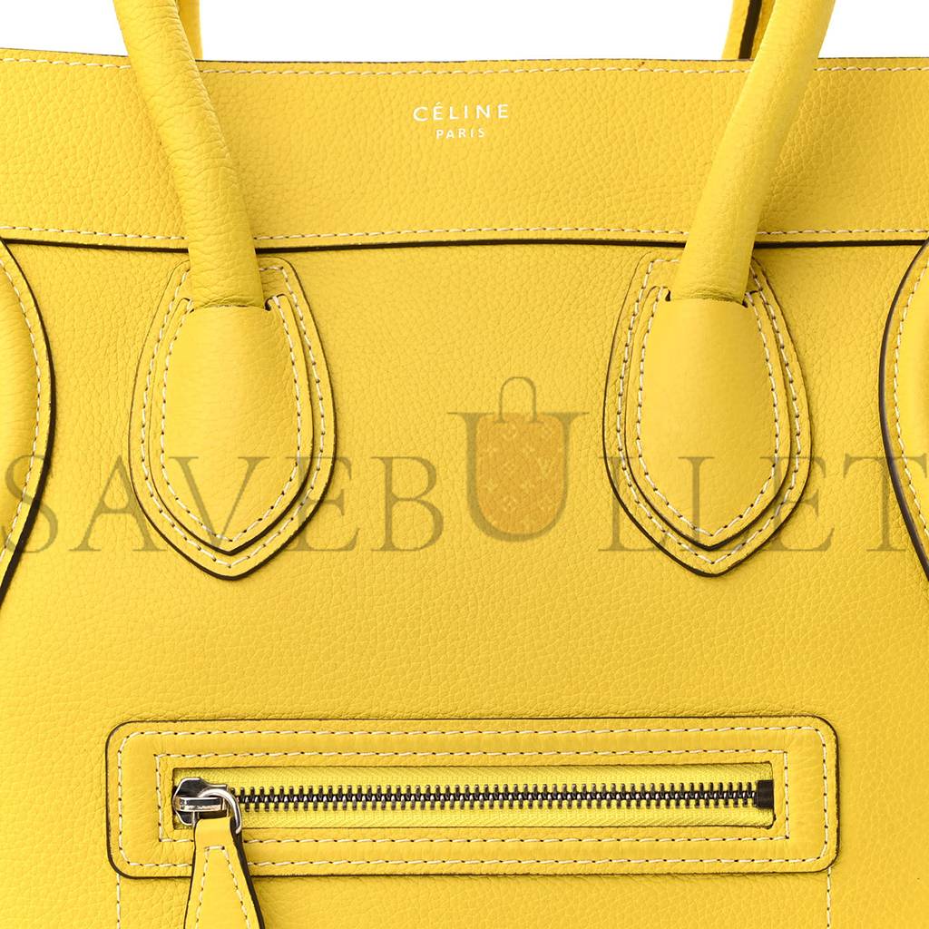 Ce**e drummed calfskin mini luggage citron (30*29*17cm)