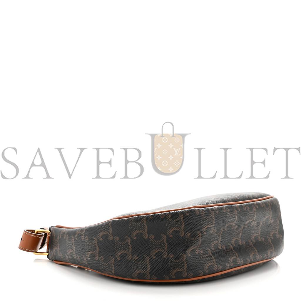 Ce**e triomphe canvas calfskin ava shoulder bag tan (24*19*6cm)