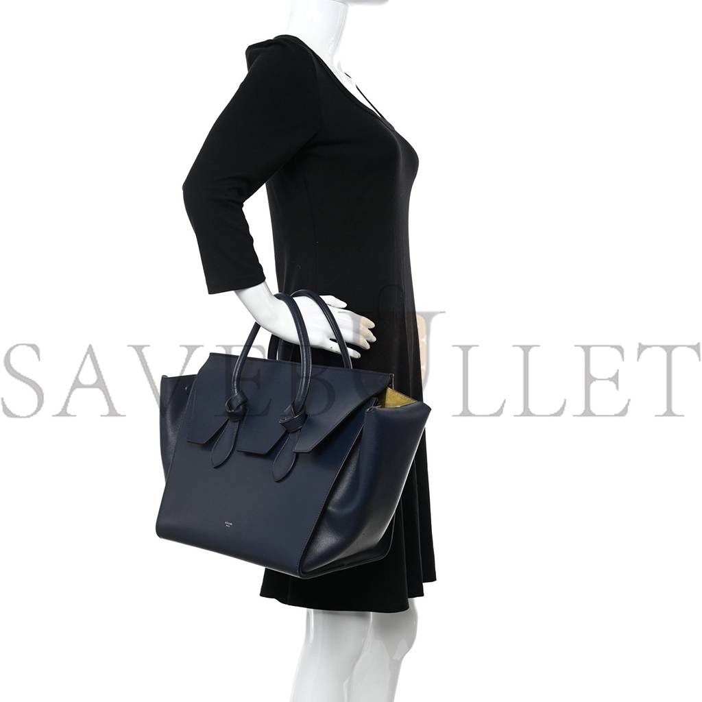 Ce**e palmelato calfskin medium tie knot tote midnight (28*28*20cm)