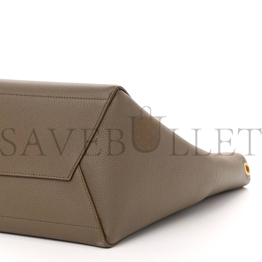 Ce**e soft grained calfskin sangle bucket bag taupe (28*23*17cm)