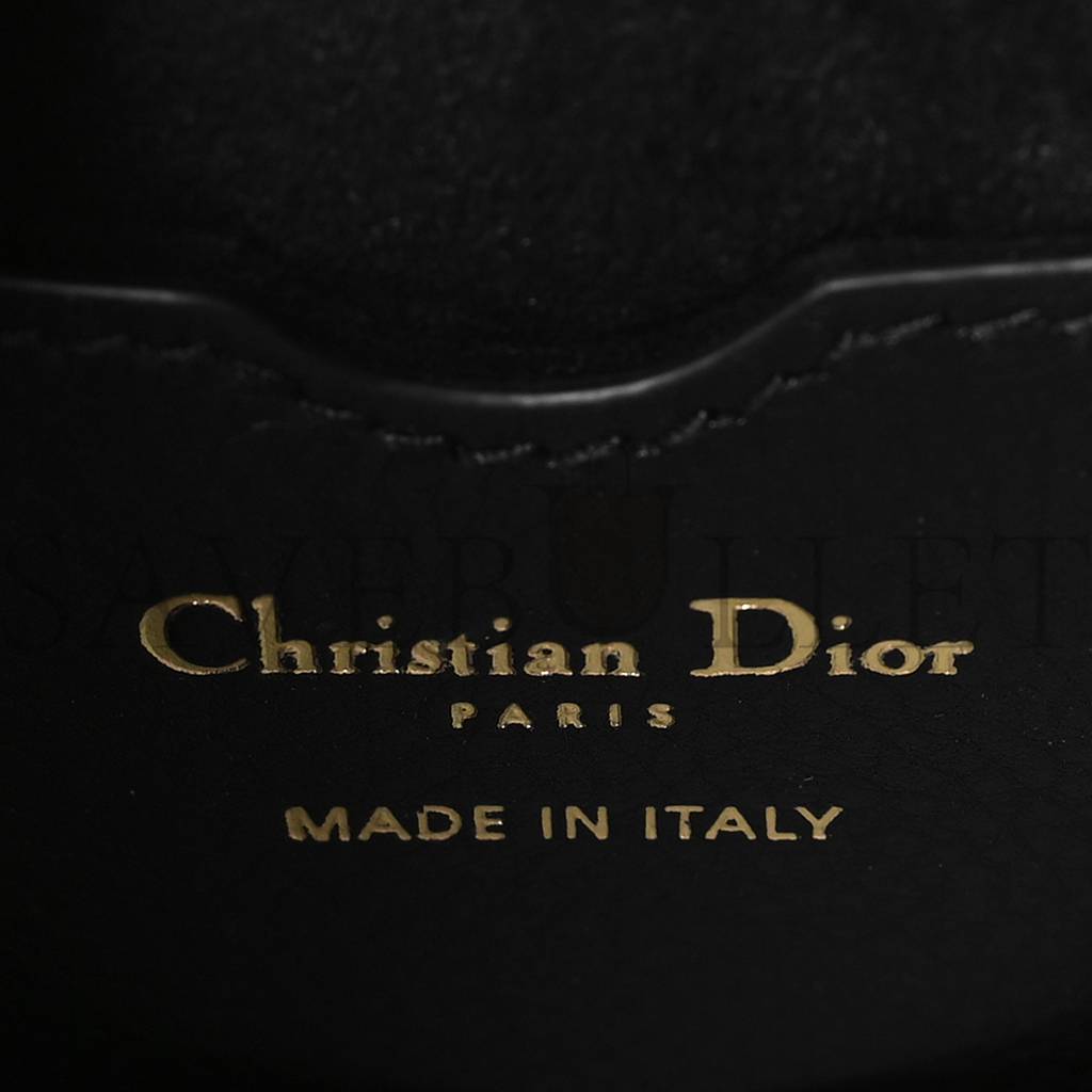 D*or grained calfskin medium whipstitched bobby bag black (21*18*5.7cm)