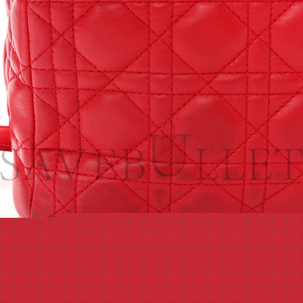 D*or lambskin cannage medium lady D*or red (23*20*12.7cm)