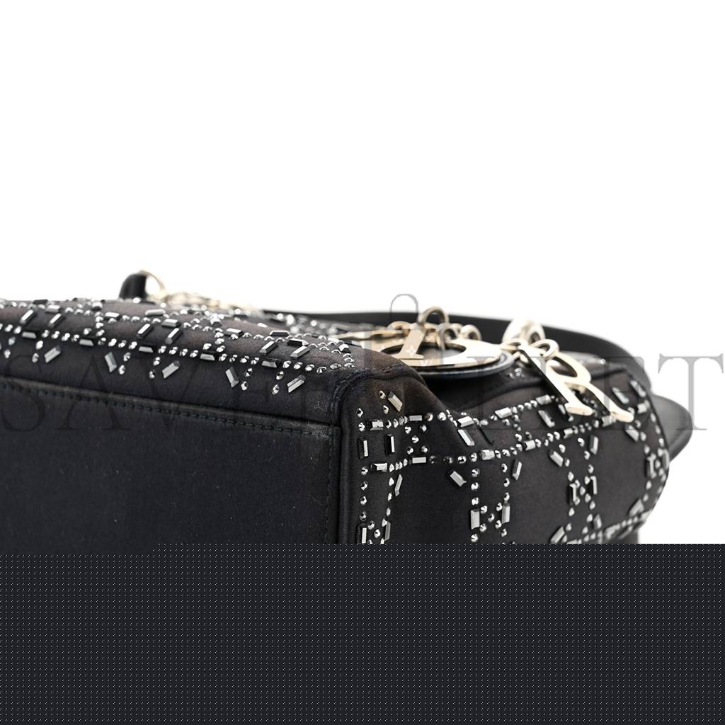 D*or satin crystal cannage mini lady D*or navy (17*14*7.6cm)