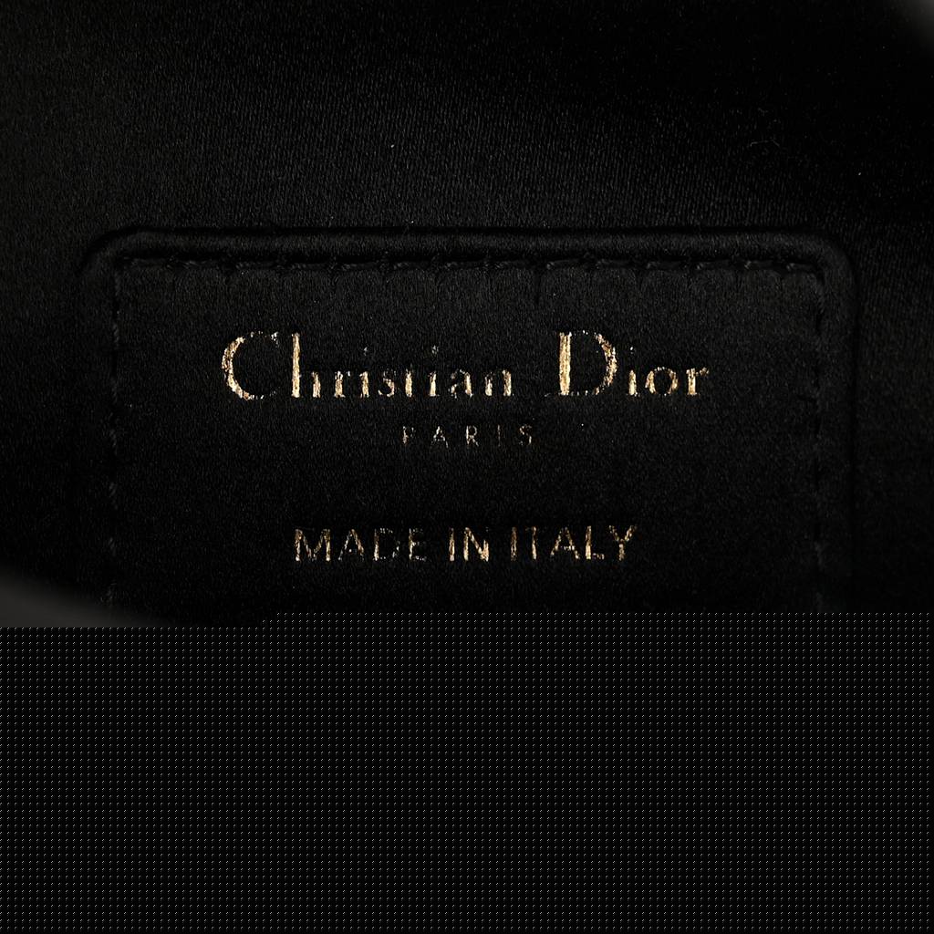 D*or satin crystal mini saddle bag black (18*15*5.1cm)