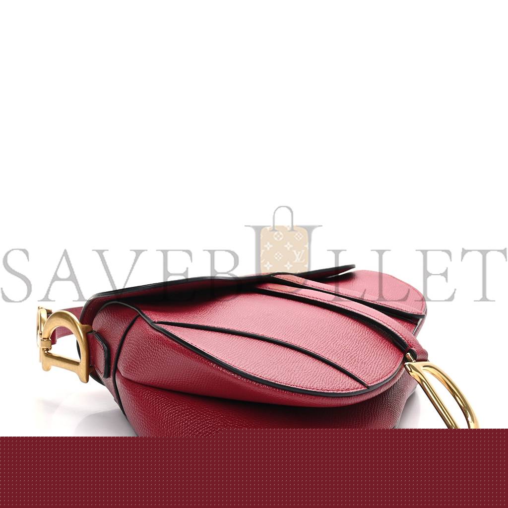 D*or grained calfskin saddle bag red (25*20*7cm)