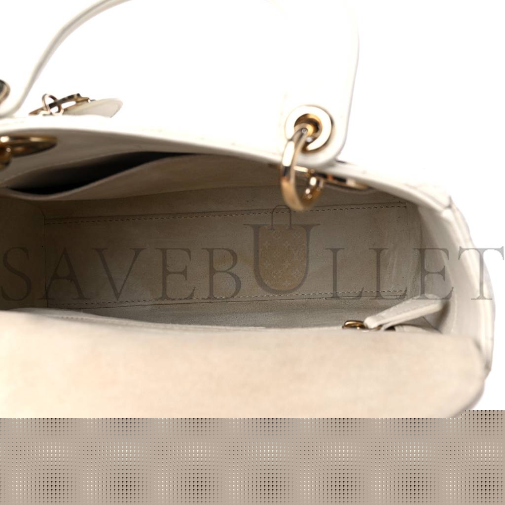 D*or lambskin cannage D*oramour heart small lady D*or white red (20*17*8.3cm)