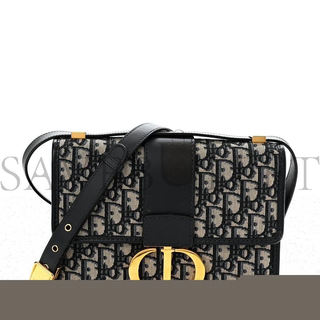 D*or oblique 30 montaigne flap bag blue (24*18*6.4cm)