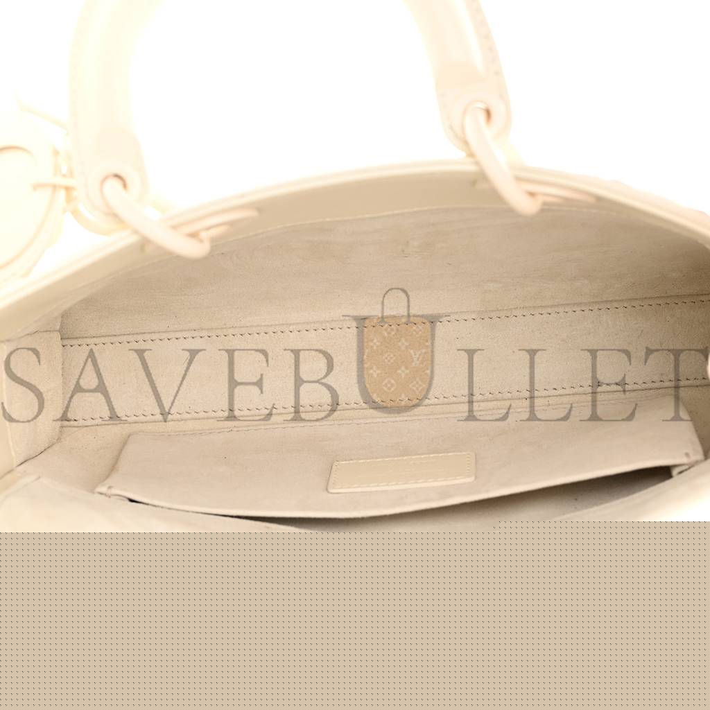 D*or lambskin cannage medium lady d-joy latte (26*14*5.7cm)