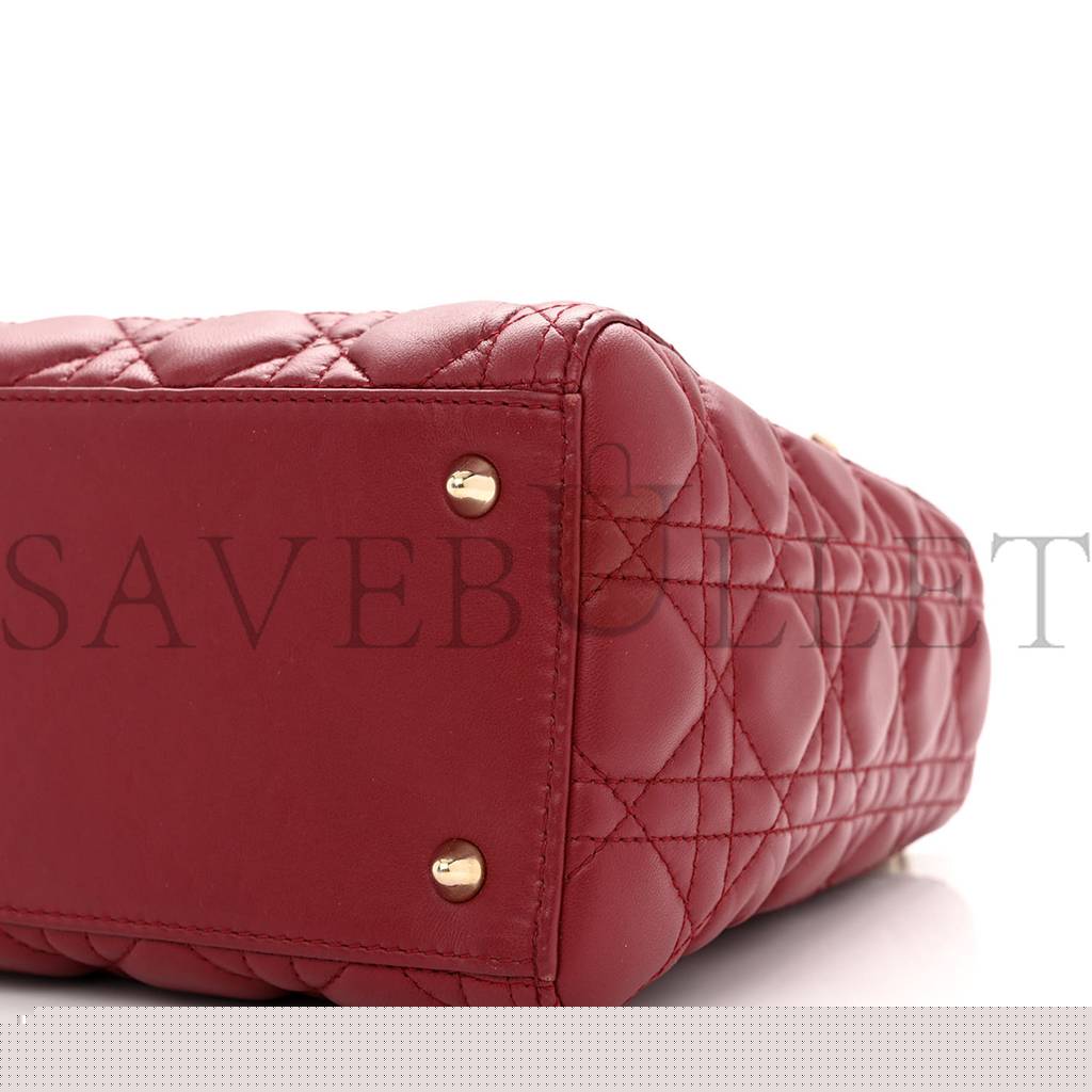 D*or lambskin cannage medium lady D*or red (23*20*12.1cm)