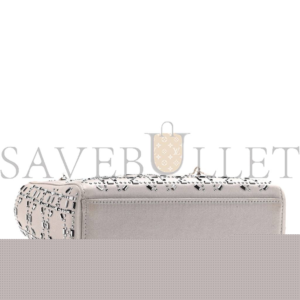 D*or satin crystal cannage mini lady D*or gray (17*15*7cm)