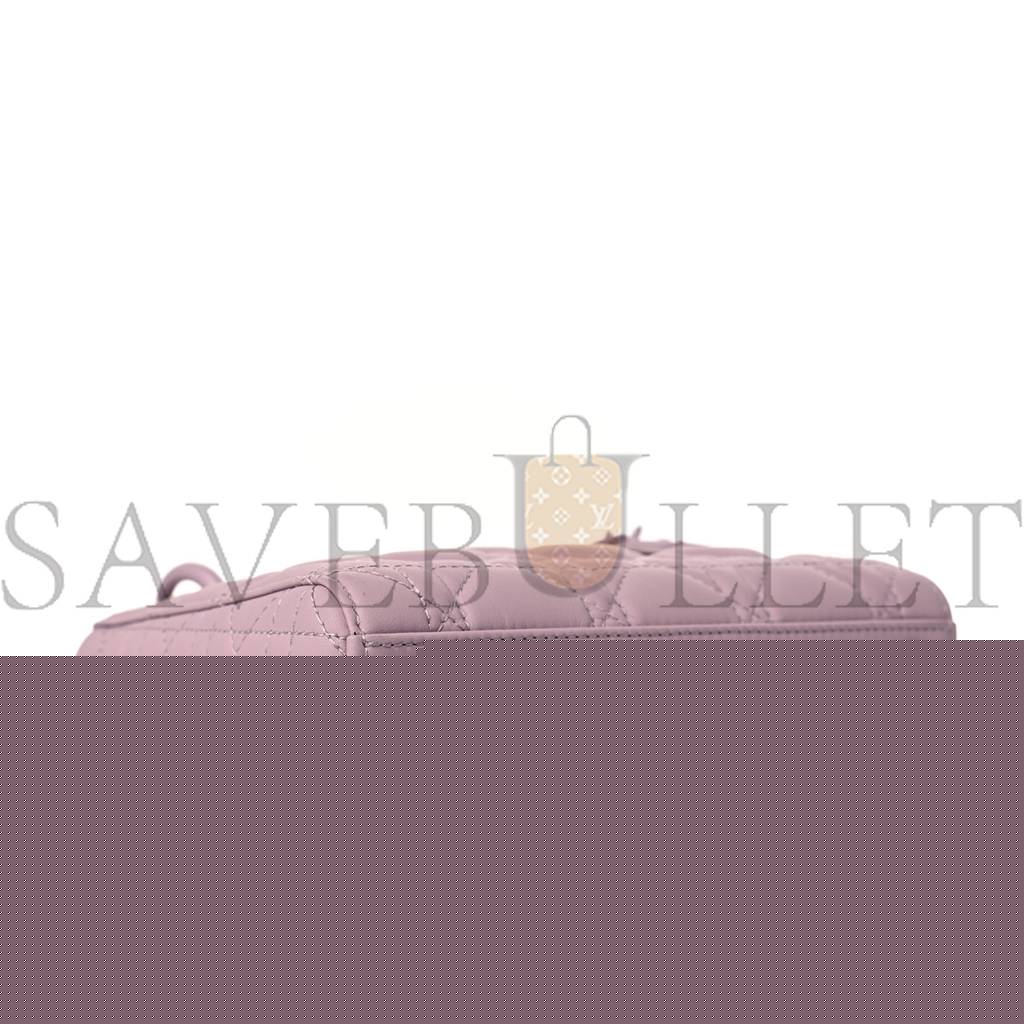 D*or ultra matte calfskin cannage mini lady D*or lavender (17*15*7.6cm)