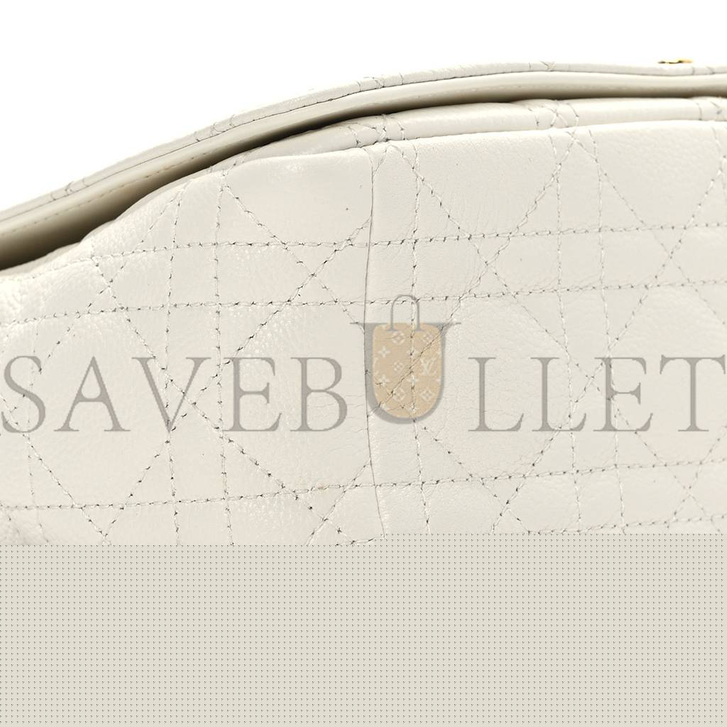 d*or S*pple calfskin cannage medium caro bag ivory (25*15*8.9cm)