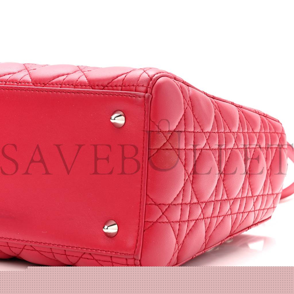 D*or lambskin cannage medium lady D*or red (23*20*12.1cm)