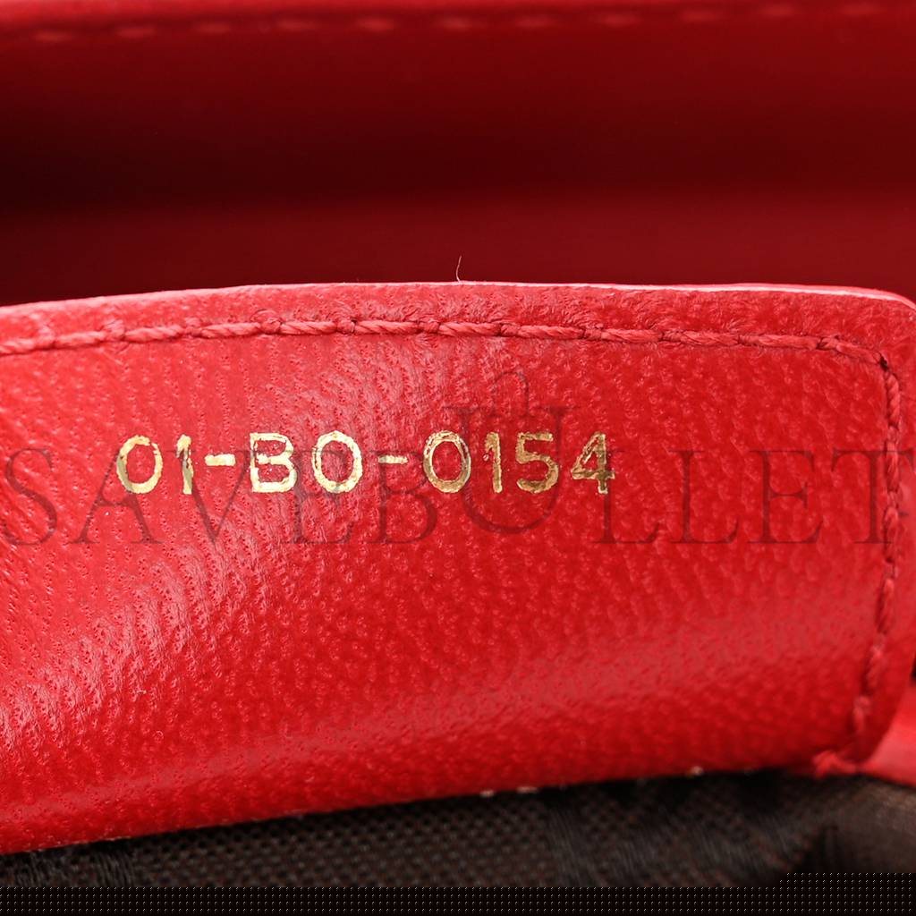 D*or lambskin cannage medium lady D*or red (23*20*12.1cm)