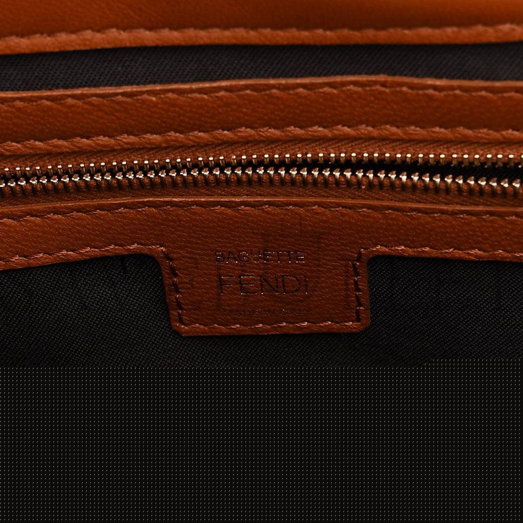 F**di nappa ff 1974 embossed baguette coloniale (26*16*6cm)