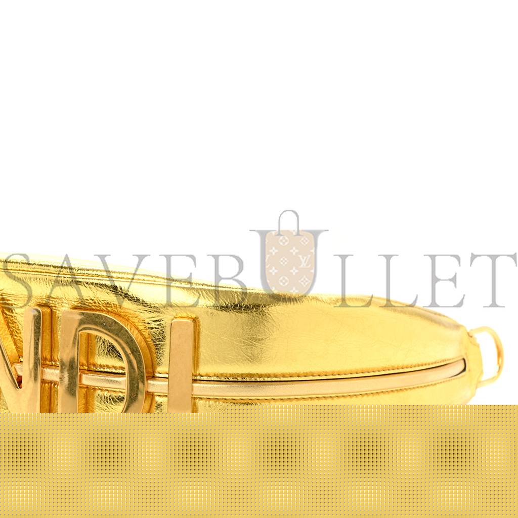 F**di laminated craquele lambskin small F**digraphy hobo gold (27*23*10cm)